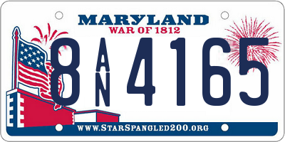 MD license plate 8AN4165