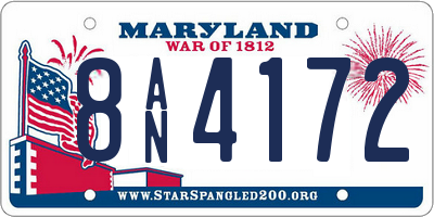 MD license plate 8AN4172