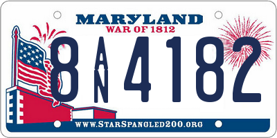 MD license plate 8AN4182