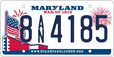 MD license plate 8AN4185