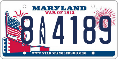 MD license plate 8AN4189