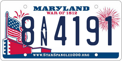 MD license plate 8AN4191