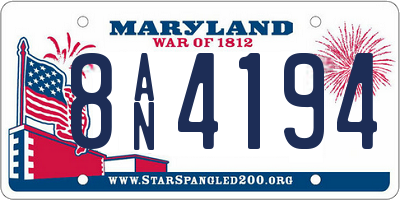 MD license plate 8AN4194
