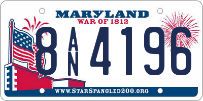MD license plate 8AN4196