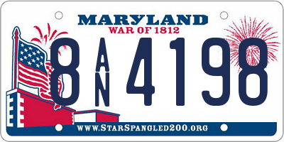 MD license plate 8AN4198