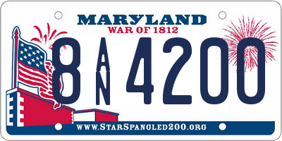 MD license plate 8AN4200