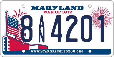 MD license plate 8AN4201