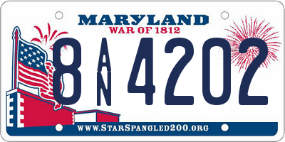 MD license plate 8AN4202