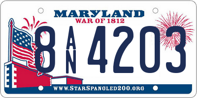 MD license plate 8AN4203