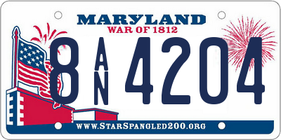 MD license plate 8AN4204