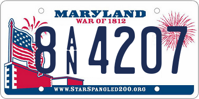 MD license plate 8AN4207
