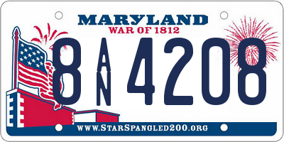 MD license plate 8AN4208