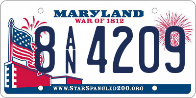MD license plate 8AN4209