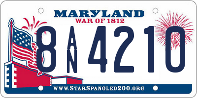 MD license plate 8AN4210
