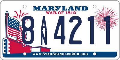 MD license plate 8AN4211