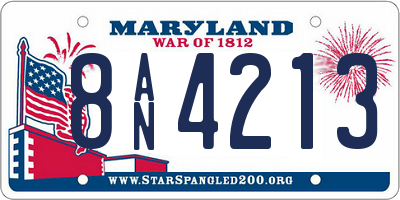 MD license plate 8AN4213