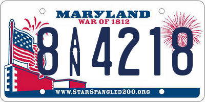 MD license plate 8AN4218