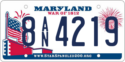 MD license plate 8AN4219