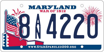 MD license plate 8AN4220