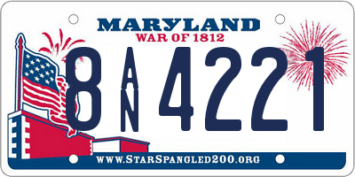 MD license plate 8AN4221