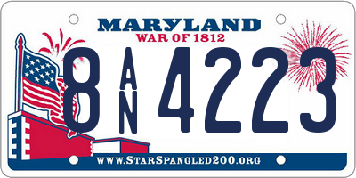 MD license plate 8AN4223