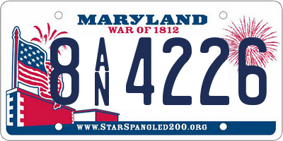 MD license plate 8AN4226