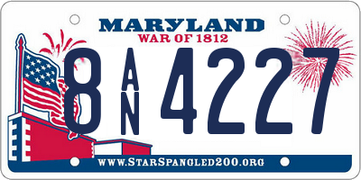 MD license plate 8AN4227
