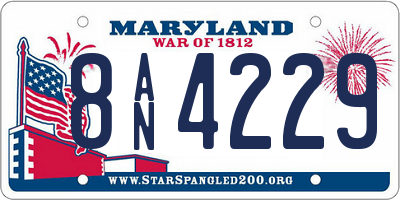 MD license plate 8AN4229