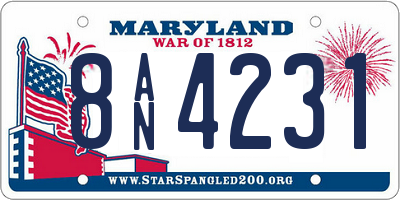 MD license plate 8AN4231