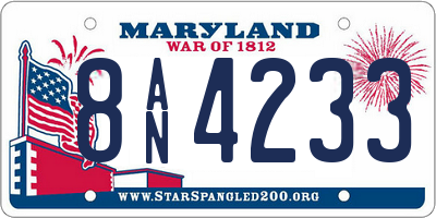 MD license plate 8AN4233
