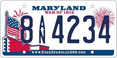MD license plate 8AN4234