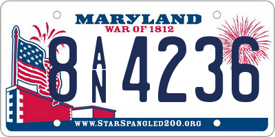 MD license plate 8AN4236