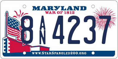 MD license plate 8AN4237