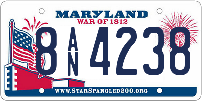 MD license plate 8AN4238