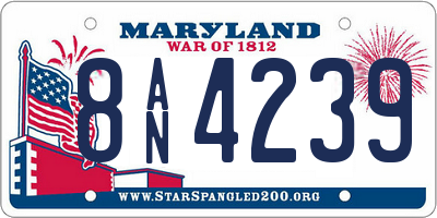 MD license plate 8AN4239