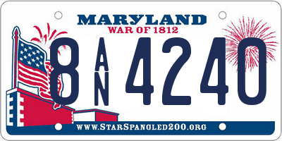 MD license plate 8AN4240