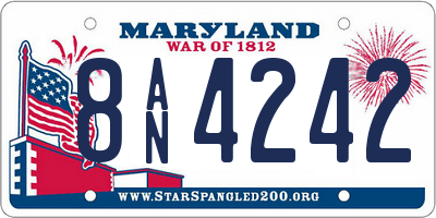 MD license plate 8AN4242
