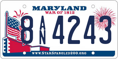 MD license plate 8AN4243