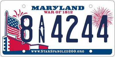 MD license plate 8AN4244