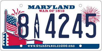 MD license plate 8AN4245