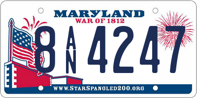 MD license plate 8AN4247