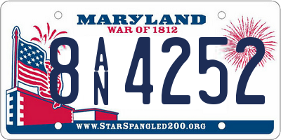 MD license plate 8AN4252