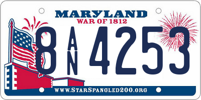 MD license plate 8AN4253
