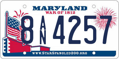 MD license plate 8AN4257