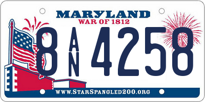 MD license plate 8AN4258