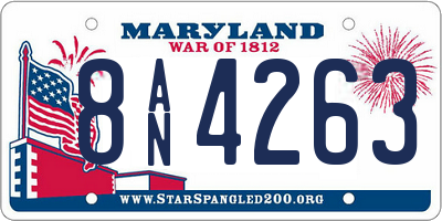 MD license plate 8AN4263