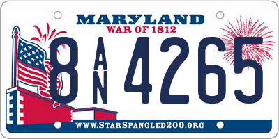 MD license plate 8AN4265