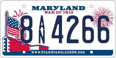 MD license plate 8AN4266