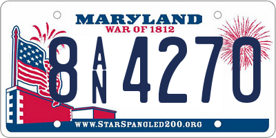 MD license plate 8AN4270