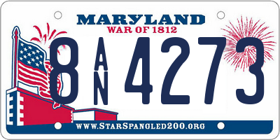 MD license plate 8AN4273